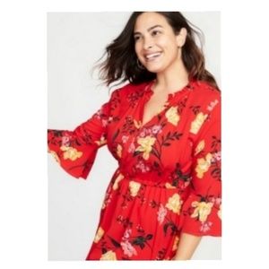 OLD NAVY Fit & Flare Henley Dress Plus Size